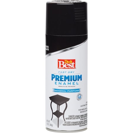 All-Source Premium Enamel 12 Oz. Gloss Spray Paint, Black 203461D